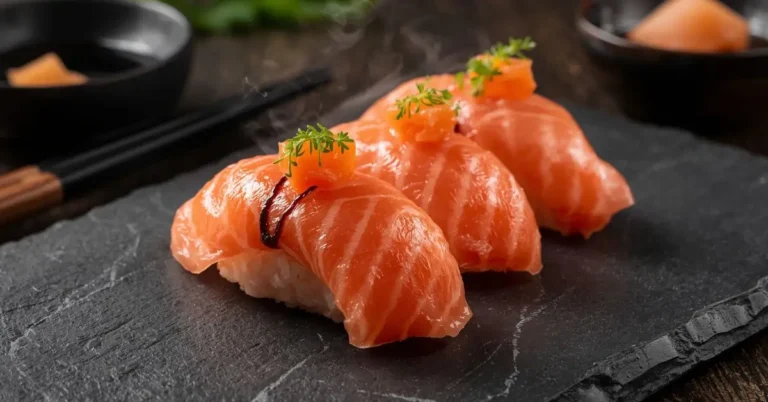sushi order topped with salmon nyt